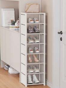 1 Piece 4/5/6/7/8 Tier Shoe Rack, Simple Shoe Storage Cabinet, Home Entryway Organizer, Space Saving For Small Apartments And Dorms