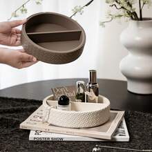 1pc Jewelry Storage Box, Leather Jewelry Tray, Decorative Organizer Tray For Keys, Remote Control, Home Decor, Woven Leather Texture Metal Clasp Design, Multi-Size & Color Options, Suitable For Entryway, Tabletop, Moving For Women Storage Organizer Travel Essentials Back To School Dormitory Storage