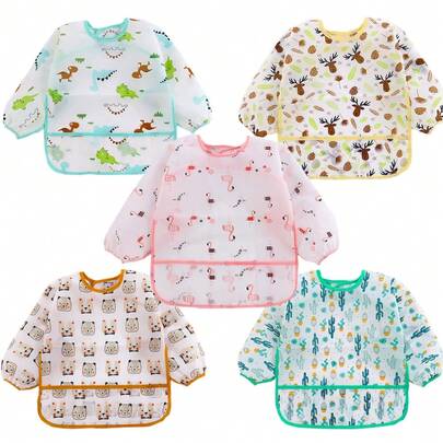 1 قطعة حماية للأطفال قابلة للعكس مقاومة للماء، ملابس تغذية للرضع، مريلة للأطفال