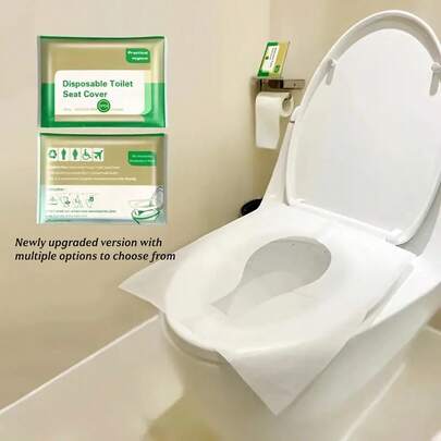 Newly Upgraded Disposable Toilet Seat Cushion, Water-Soluble Portable Sanitary Toilet Seat Protection Pad, Portable Travel And Business Toilet Seat Cushion, Suitable For Travel, Camping, Airplane, Public Bathroom Travel Essential Accessories, Pregnant Mothers, Postpartum, Camping, Bathroom Accessories, Essential For Travel Hygiene And Safety