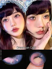 JeweLens 1 Cặp kính áp tròng màu, con ngươi lấp lánh, mặt nạ trang điểm cosplay làm đẹp mắt - Hồng - Xem 3