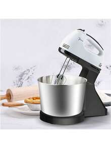 Mezcladores de alimentos de pie Mezclador eléctrico de alimentos Batidor de huevo de escritorio Batidor de crema de pastel de masa Amasadora Espumador de leche ,Enchufe de EE, Color Blanco - Tipo de Enchufe A USA (110-127V) - Ver 1