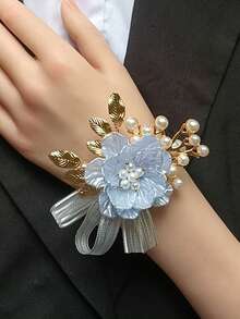 2pcs/1pc Elegant Shell-Shaped Alloy Brooch And Wrist Corsage, Suitable For Groom, Bride, Wedding Decoration, Formal Party - A - View 14