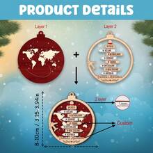 Ornement de voyage personnalisé, ornement de destination de voyage personnalisé, couple en voyage, cadeau de voyage, cadeau de Noël - Décorations de destination F-Travel - Voir 12