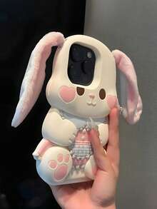 卡哇伊 3D 兔子硅胶手机壳带毛绒耳朵适用于 17/17pro/7air/17PROMAX/16/16PRO/16PLUS/16PROMAX/15/15PRO/15PLUS/15PROMAX/14PROMAX/14/14PRO/14PLUS/13/13PRO/13PROMAX/12/12PRO/12PROMAX/11/11PRO/11PROMAX/XS/XR/XSMAX/7PLUS/8PLUS/7G/8G/6G/6PLUS/iPhone12 Mini/iPhone13 Mini-可爱卡通保护套，送给女朋友的完美礼物 - 彩色 - 查看 4