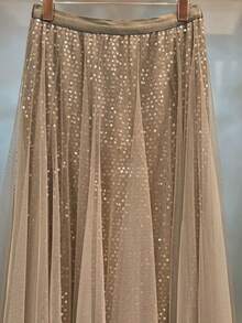 MIA MIA MODAS Tulle Skirt With Sequin Of The Best Quality Long Shiny Skirt - Marrón - Ver 5