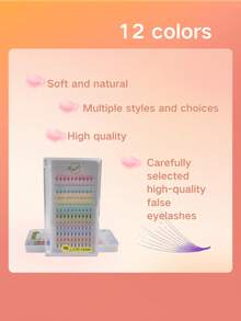 120 Stücke/Box 10D farbige dramatische Wimpern, natürliches Aussehen, geeignet für Musikfestivals, Anime/Manga inspiriertes Make-up