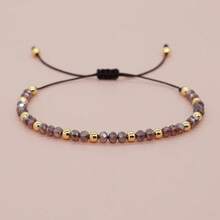 1 pieza/Bohemio/Nuevo Chino/Pulsera con cuentas de cristal y doradas, Pulsera de la suerte/Representa dinero y prosperidad, Adecuado tanto para hombres como para mujeres, Apropiado para diversas ocasiones, Regalo para amigos y familiares