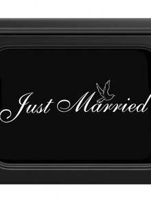 Just Married Vinyl Decal For Car Window Wedding Car Decor, Getaway Car Decal, Bride And Groom Car Decal, Romantic Wedding Day