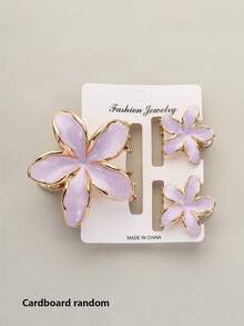 3 piezas de pasador de pelo de aleación de zinc con esmalte de flor de lirio, pasador de pelo lindo para verano y vacaciones en la playa, pasador de pelo con flor de huevo de celebridad de internet con temperamento, cubierta de cabello semi recogido para mujer, pinza para el cabello, pasador de hada (estilo aleatorio de cartón) Pinzas elegantes para el cabello Accesorios de invierno para el cabello Moda Pinzas para el cabello