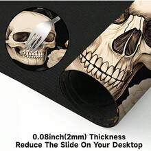 Tapete de computadora de piel de 80 x 30, alfombrilla de mouse larga extendida, impermeable, para oficina y hogar (crisantemo, 31.5 x 11.8 pulgadas) - Cráneo - Ver 4