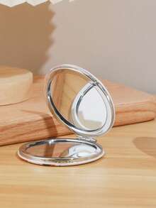 1 Stück romantischer Blumen- & Buchstaben-Serie tragbarer Kosmetikspiegel, faltbar, leicht, ultradünn, praktischer Handspiegeln, nano-elektroplattierter Silberrahmen, zarte Details, geeignet für alle Anlässe und Personen, faltbare quadratische Form für einfaches Tragen