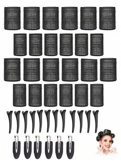 42-Pieces Self-Adhesive Roller Set With 24 Rollers And 18 Clips, Salon-Quality Curlers For DIY Hairstyles, Heatless Curlers, Hair Curlers, Curly Hair Brush, Rollers, Curly Hair Products, Curler, Rollers For Hair Curl, Curly Hair Tools, Hair Rollers, Curly Hair, Heatless Curl, Heatless Waves, Hairstyle, Hairdressing, Curly Hair Rollers, Hair Curler, Heatless Curl, Heatless Curls, Hair Curlers, Rollers, Hair Curl, Rollers For Hair, Curly Hair Tools, Hair Rollers, Hair Roller, Curls Diffuser, Barber, Barber Accessories, Barbershop, Hairdressing Equipment