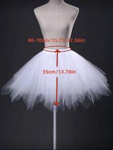 A Women's White, Black, Red, Lake Blue, Rose Red, Orange, Fluorescent Green, Fluffy Style Tutu Dress, Asymmetrical Half Skirt, Petticoat, Princess Dress, Puffy Dress, Multi-Layer Gauze Dress, Boneless Short Skirt, Support. Suitable For Festival Stage, Banquet, Performance Dress, Cosplay Decorative Dress, Dance Dress, Festival Decorative Dress, Wedding Bride And Bridesmaid Petticoat - Multicolor - View 10