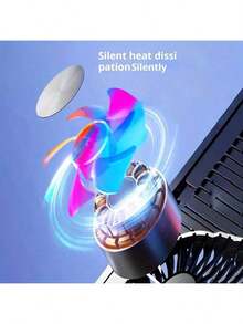 Portable Foldable Laptop Cooling Pad - 7 - Level Height Adjustment, 4 Quiet LED Fans, Stable Non - Slip Design For 11 - 19.3 Inch Laptops, USB Powered