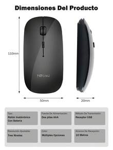 ratón inalámbrico conectado por USB de 2,4g de material PVC ultrafino con colores tipo - Multicolor - Ver 12