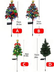 4/2/1 paquets Arbre de Noël solaire lumineux extérieur Arbre de Noël pré-éclairé 2 modes clignotants Arbres de Noël solaires avec lumières LED pour vacances, porche, jardin, patio, cimetière, allée