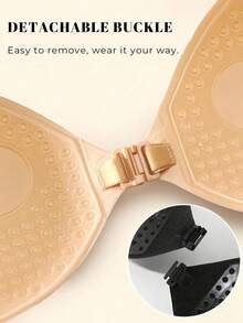 1件装（带肩带）隐形硅胶胸垫，提升胸型，隐形文胸/无背文胸胸垫 - 彩色 - 查看 4