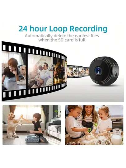 1pc/ Mini Wireless WiFi Security Camera, 2.4GHz, USB/Battery Powered, Portable Indoor/Outdoor Monitoring Home, Office, Car, Pets, Motion Detection, Night Vision, view 3