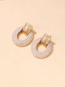 1 Pair Pearl Earrings, Suitable For Women