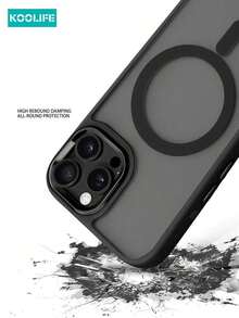 1pc Koolife Skin-Friendly Electroplated Matte Magnetic Protective Case, Anti-Slip Anti-Drop, Skin-Friendly Matte, Ultra-Thin Hard Shell, PC+TPU, Compatible With IPhone 17 ProMax/17/17 Pro/17 Air/16/16 Pro/16 Plus/16 ProMax/11/11 Pro/11 ProMax/12/12 Pro/12 ProMax/13/13 Pro/13 ProMax/14/14 Plus/14 Pro/14 ProMax/15/15 Pro/15 Plus/15 ProMax/16/16 Pro/16 Plus/16ProMax/17/17 Pro/17 Plus/17 ProMax,GIF-FOR-YOU - 黑色 - 查看 5