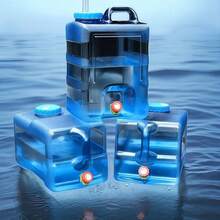 10-15 Portable Water Container With Tap Leaked Water Storage Carrier Large Capacityconvenient For Camping, Hiking And Picnicking