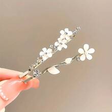 Flower Hair Accessories Sweet Hair Clips For Women Seamless Side Bobby Pins Bangs Clips Internet Celebrity Hairpins - ngọc trai - Xem 2