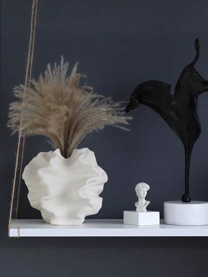 1pc Creative Abstract Vase Home Wit Flower Shaped Reed Vase, Minimalist Sc inavian Boho Moderne Farmho Living Room, Kitchen, Bedroom, Dining Table, Office (Small Size May Be Too Small, Please Choose The Larger If You Mind) Room Glass view 8