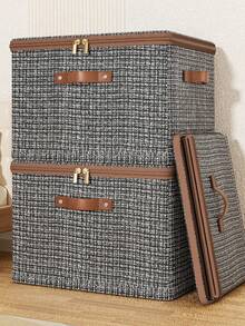 1pc Fabric Storage Organizer Box, Multi-Layer High Capacity Home Storage Basket, Wardrobe Storage Box - Multicolor - View 13