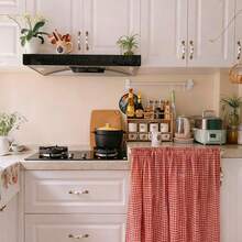 1pc Vintage Plaid Valance Curtain, No Drill Cabinet Curtain, Tier Curtains For Kitchen, Coffee Break Curtain, Room Divider, Japanese Fabric Curtain Suitable For All Seasons - Multicolor - View 8