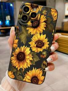 Sunflower Pattern Shockproof Phone Case Compatible With Apple, /Galaxy, Infinix, Redmi, OPPO, VIVO, RealmeFOR-YOUR-BELOVED-PHONEChristmas Gifts - 款式1(1件) - 查看 2