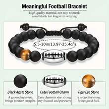 Stainless Steel Football Necklace And Football Bracelet, Suitable As A Gift For Boys, Comes With A Blessing Card, Ideal Choice For Son, Good Friend, Brother, Partner
