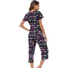 Women's Cotton Summer Pajama Sets With Capri Pants Sleepwear - 美國廣播公司 - 查看 5