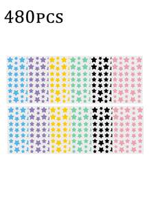 2000/1400/1120/400/240 Pcs Star Stickers, Halloween & Christmas Decoration Stickers, Colorful Five-Pointed Star Stickers For Party, Holiday Photo Decoration, Face Decor Stickers (1 Sheet Per Color), For Decoration Only (Not For Makeup)560/280/160/80/40pcs,Makeup,Cheap,Room Decor,Vanity,Travel,Bedroom,Makeup Accessories