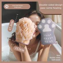 1 Stück süße Pfoten-förmige doppelseitige Badeschwamm | 2-in-1 Peeling- & Schäumende Schwamm | Perfektes Geschenk für Sie & tägliche Körperreinigung Zuhause