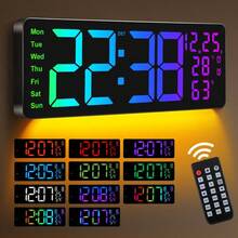 Large Digital Wall Clock - Multicolor - View 1