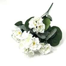 4pcs/1pc/2pcs Artificial Geranium Flowers With Green Foliage, Realistic Silk Flowers For Indoor & Outdoor Decor, Perfect For Garden, Porch, Patio, Window Box, And Hanging Planter, Maintenance-Free Plants