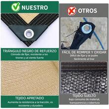Red de Sombra Exterior (4x3m), Red de Sombra Exterior Súper Fuerte, 90%, Tejido Cruzado, Artesanía de Borde de Bloqueo de 6 Vías, Adecuada para Jardines y Sitios de Camping. - 4x3 m - Ver 5