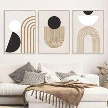 3 buc pictură decorativă abstractă geometrică colorată cu blocuri și linii, artă minimalistă pentru perete, fundal pentru dormitor, poster pe pânză cu imprimeu plat, fără ramă/cu ramă opțională