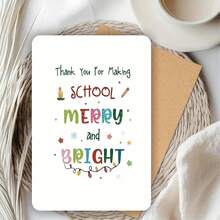 圣诞快乐，教师感谢卡 - 年终问候感谢老师，学生的课堂礼物 - 均碼 - 查看 9