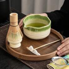 5pcs/Set Song Dynasty Green Tea Bowl, Matcha Whisk, Matcha Scoop, Matcha Stirrer, Kiln Changing Tea Ceremony Tools Set - Multicolor - View 12