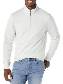 Men's Long-Sleeve Quarter-Zip Pullover Fleece Sweatshirt, Style - 灰色 - 查看 10