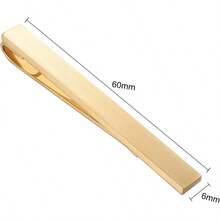 Simple Thin Tie Bar Skinny Tie Clips For Men Unique Copper Gold Black Silver Jewelry For Wedding Business Dinner Party - 金色霧面領帶夾 - 查看 2