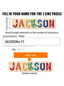 Personalized Name Puzzle, Baby Name Puzzle, Early Educational Toy For Baby Boys Or Girls, 3D Letter Puzzle Toy, Wooden Letter Puzzle, Easter, Halloween, Thanksgiving, Christmas Gift, Baby's 1st Birthday Gift, Wooden Puzzle, Personalized Gift, Birthday Gift, Customized Wooden Puzzle Toy, Anniversary Gift, Building Block Gift Set - Color - View 4