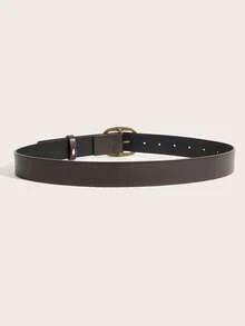 1 pieza Cinturón de cuero de PU con hebilla de aleación vintage impresa, adecuado para el estilo vaquero occidental - Café - Ver 3
