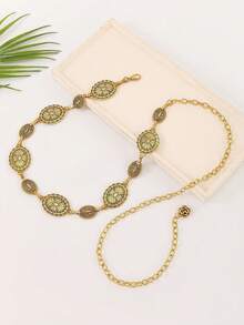 1pc Vintage Embossed Waist Belt For Women, Spring/Summer Summer, School Fall, Autumn, Halloween