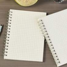 160页网格笔记本，防水透明封面，厚学生笔记本，适合学校和办公室使用 - 白色 - 查看 1