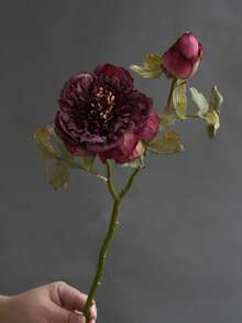 1 bông hoa mẫu đơn nhân tạo lớn 2 đầu cổ điển, cắm hoa mẫu đơn theo phong cách châu Âu, trang trí nhà cửa, đạo cụ chụp ảnh - Nhiều màu - Xem 6