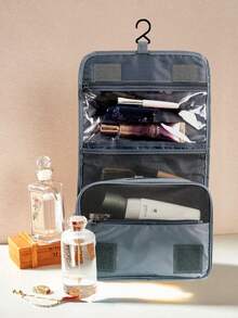 1 件大号挂钩防水折叠旅行洗漱包，女士化妆品剃须刀收纳包，适合暑假、学校、宿舍、游轮、礼物