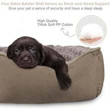 JOEJOY Rectangle Dog Bed For Large Medium Small Dogs - Washable Orthopedic Sofa Bed, Soft Breathable Puppy & Pet Cuddler, Durable Calming Dog Bed With Anti-Slip Bottom, Multiple Sizes,(L(30"X 24"X 9") Dark Brown) - Type2 - 查看 2